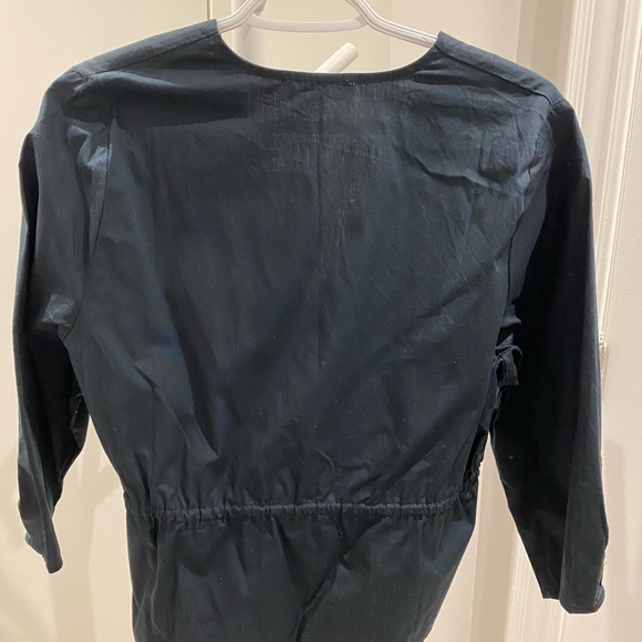 OAK + FORT Navy Blouse with Front Tie - Picture 3 of 5